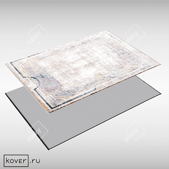 Graphic Art Deco Modern Rug 3D model image 2