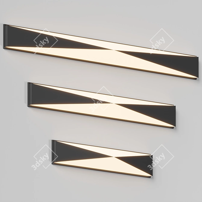 Modern Triangle LED Vanity Light 3D model image 5