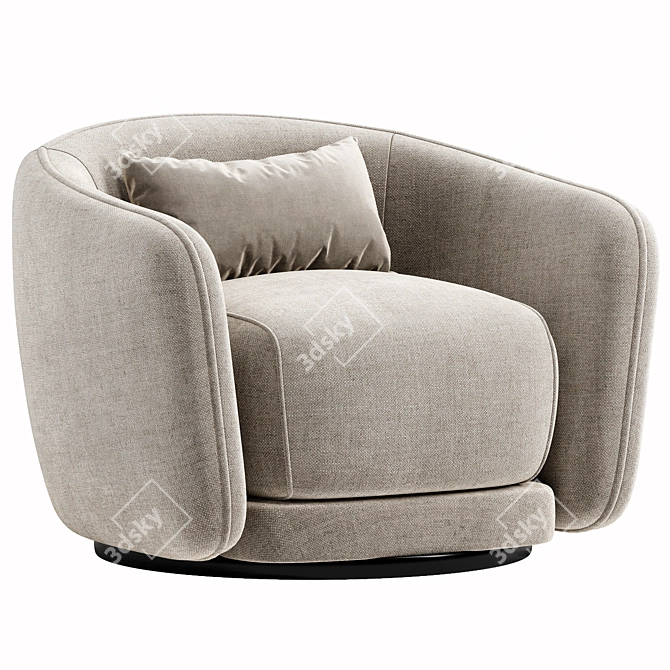 Elegant Addie Swivel Armchair 3D model image 1