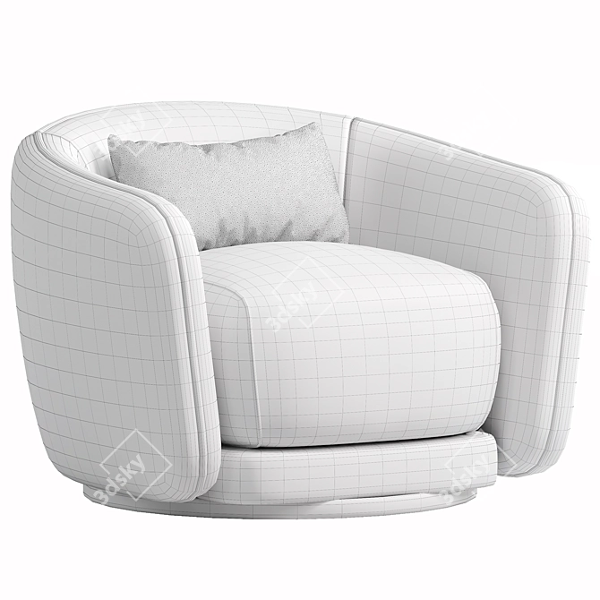 Elegant Addie Swivel Armchair 3D model image 4