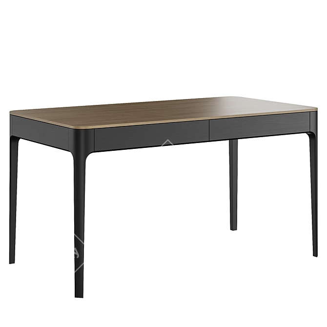 Type Oak Writing Desk: 140x70cm 3D model image 2