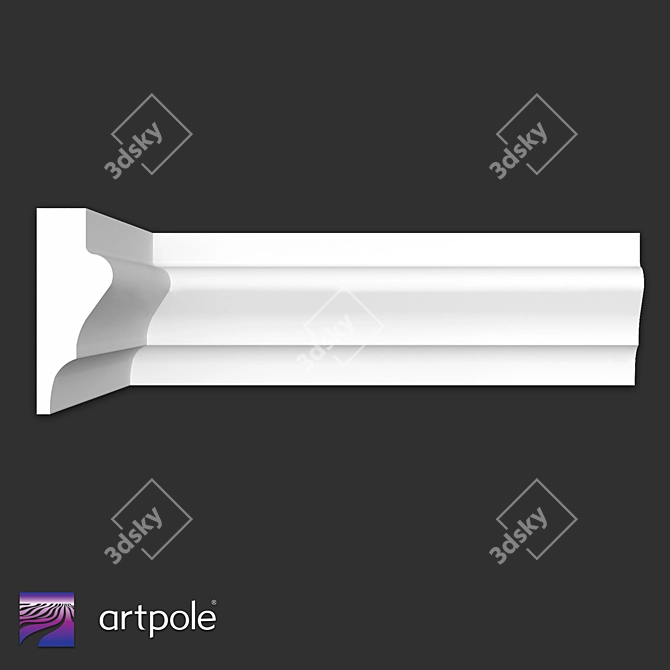 Gypsum Molding SMG409, 38x14mm 3D model image 1