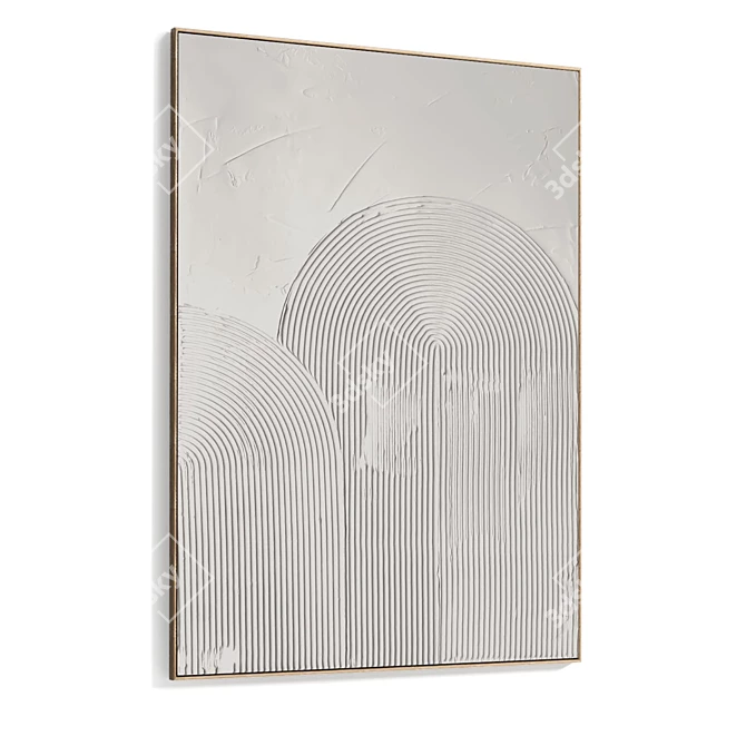 Textured Plaster Dual Photo Frame 3D model image 5