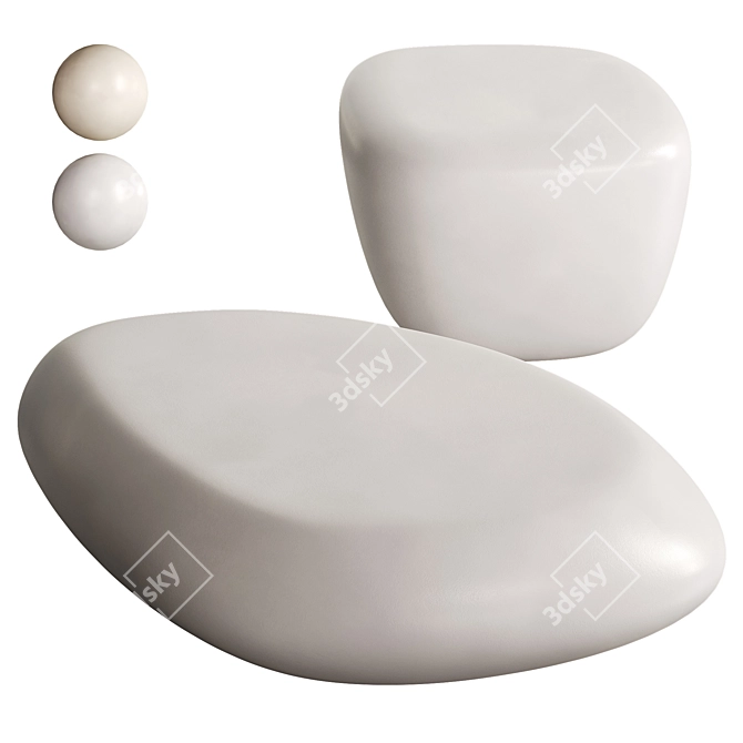 Organically Shaped Pietra Coffee Tables 3D model image 1