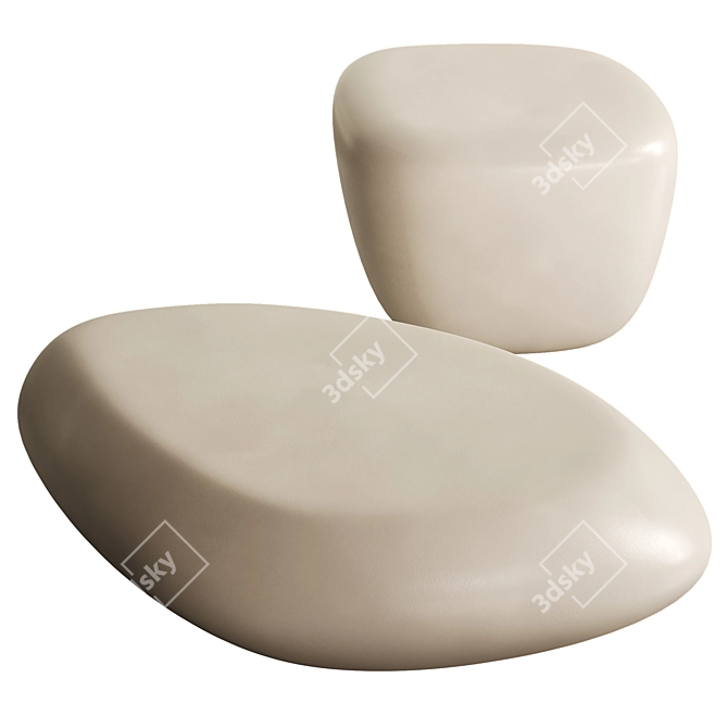 Organically Shaped Pietra Coffee Tables 3D model image 2