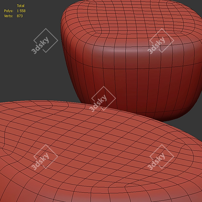 Organically Shaped Pietra Coffee Tables 3D model image 7