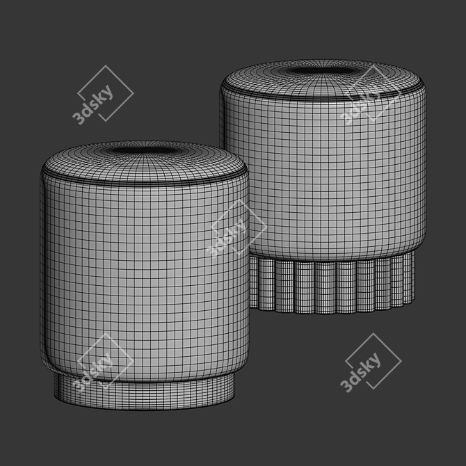 Melding Textured Pouf Ottoman 3D model image 3