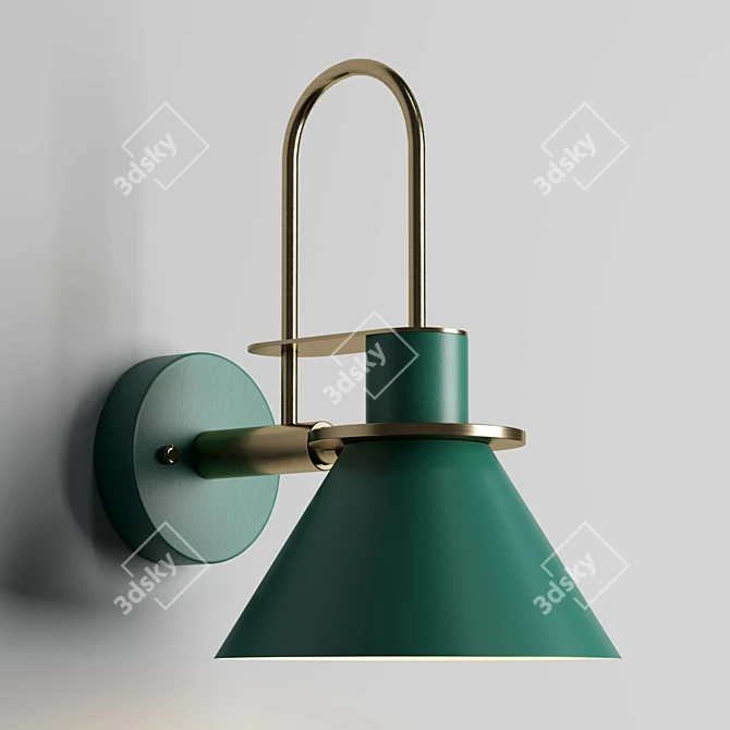 Sleek Nordic Metal Wall Sconce 3D model image 1