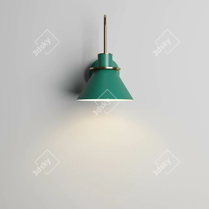 Sleek Nordic Metal Wall Sconce 3D model image 4