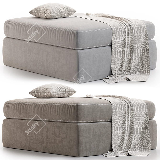 Comfort Foam Ottoman in Granite 3D model image 1