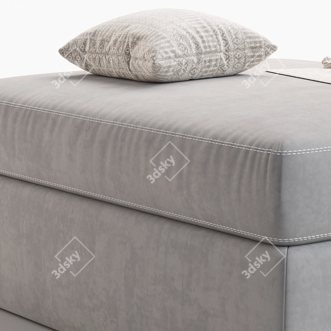 Comfort Foam Ottoman in Granite 3D model image 2