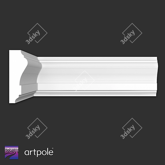 SMG420 Gypsum Molding 40x14mm 3D model image 2