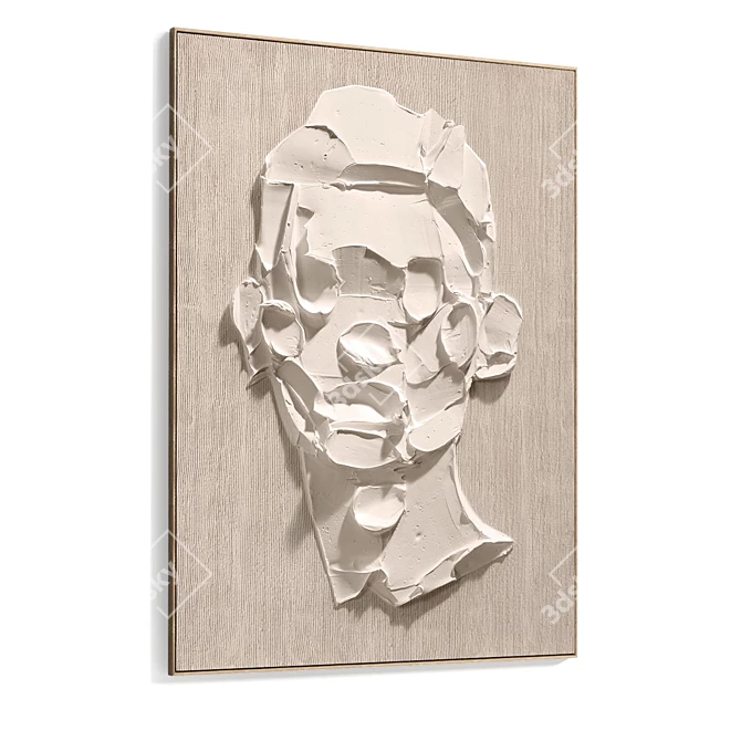 Plaster Dual Photo Frame Set 3D model image 4