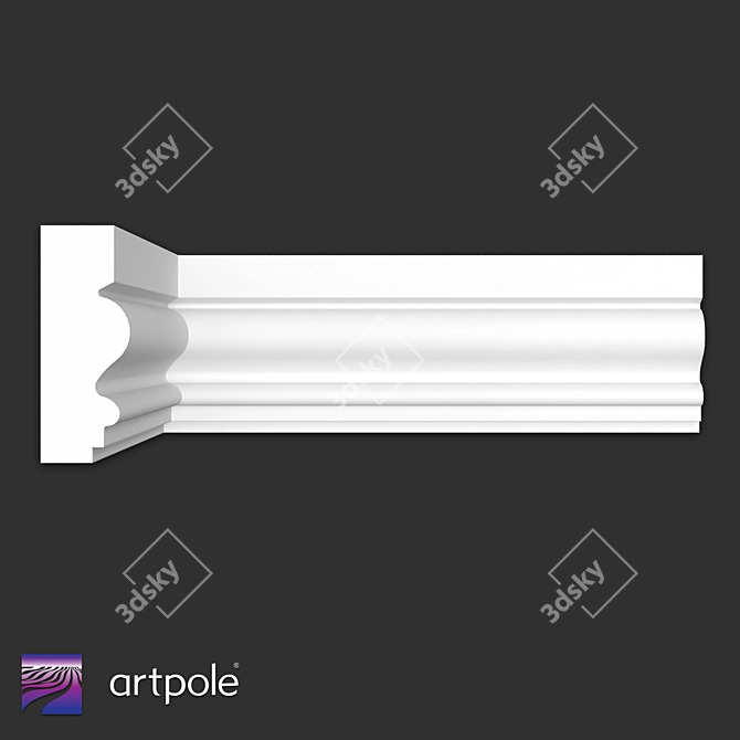 SMG425 Plaster Molding 40x15mm 3D model image 1