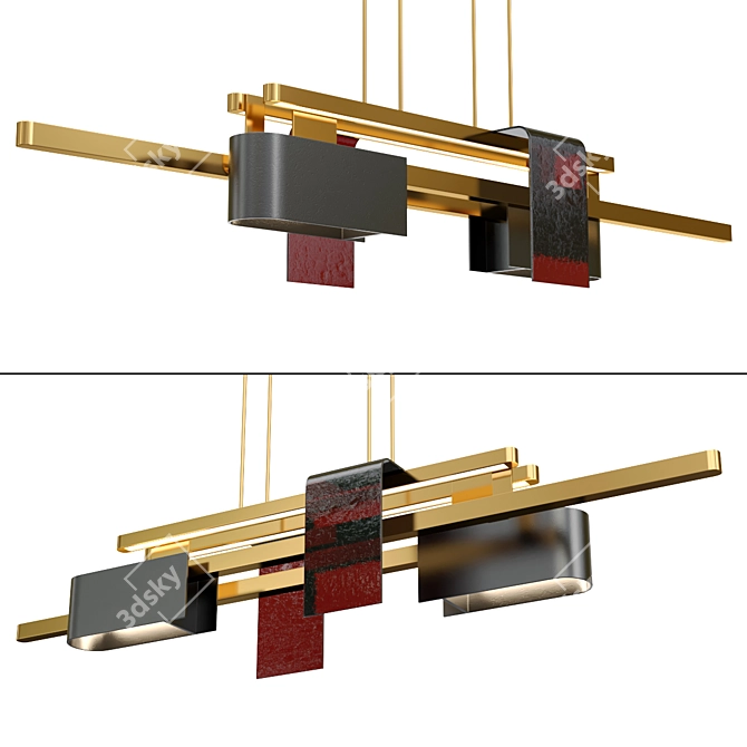 Modern Strata Chandelier Design 3D model image 1