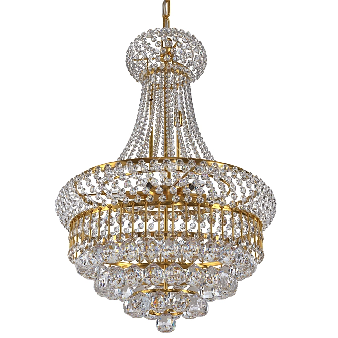 Empire Crystal Chandelier, Golden Finish 3D model image 1