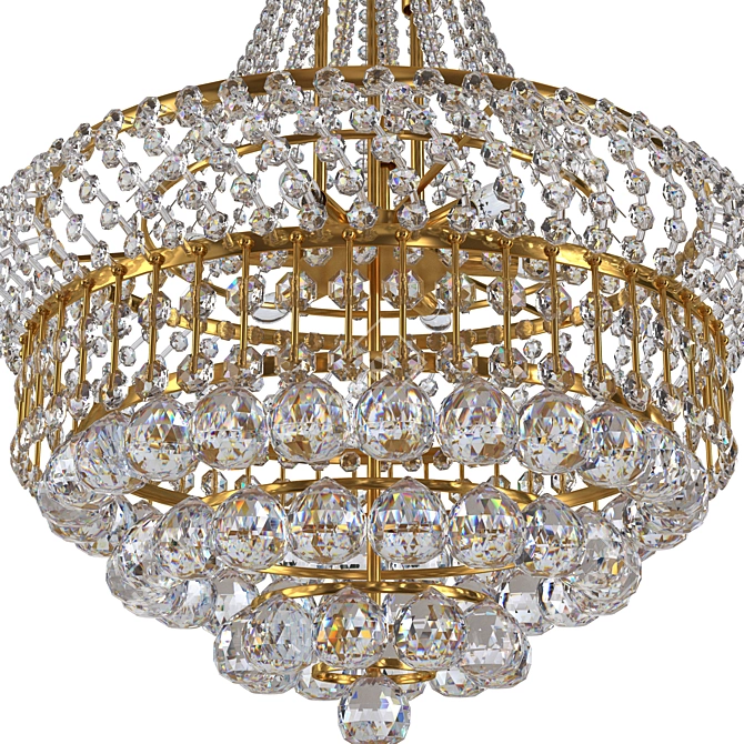 Empire Crystal Chandelier, Golden Finish 3D model image 4