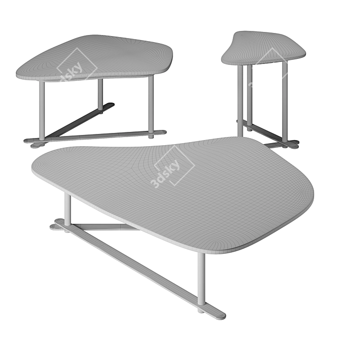 Nesting Coffee Tables Set Malmo 3D model image 5