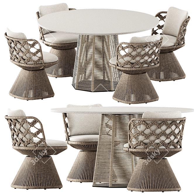 Sophie Collection Outdoor Dining Set 3D model image 1