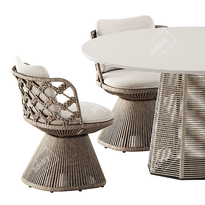 Sophie Collection Outdoor Dining Set 3D model image 2