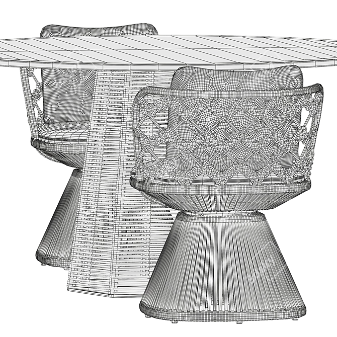 Sophie Collection Outdoor Dining Set 3D model image 5