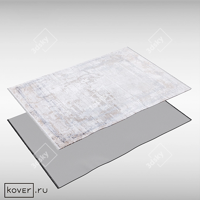 Abstract Bamboo Silk Acrylic Rug 3D model image 2