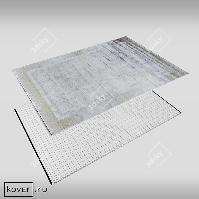 Modern Graphic Silk Rug 200x290cm 3D model image 2