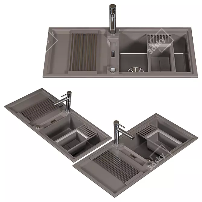 Blanco Sink Set Trio 3D model image 2