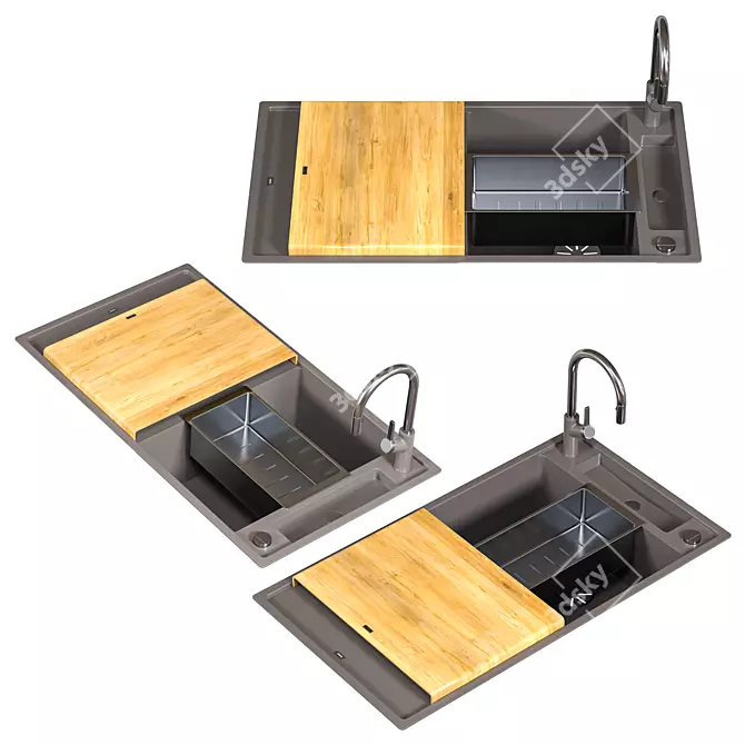 Blanco Sink Set Trio 3D model image 4