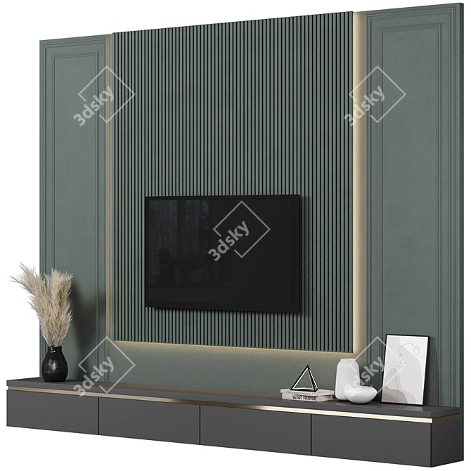 Modular TV Wall Unit Set 3D model image 2