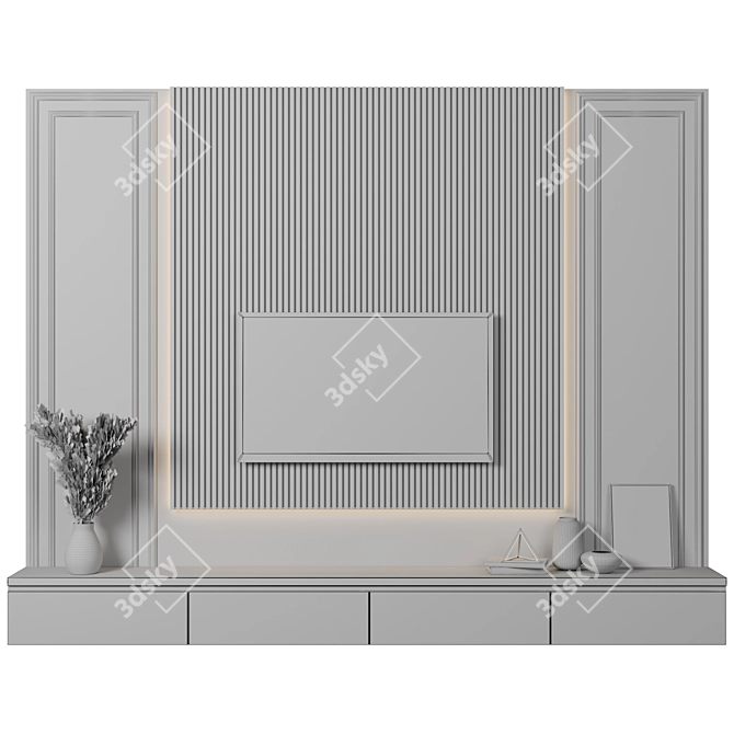 Modular TV Wall Unit Set 3D model image 5