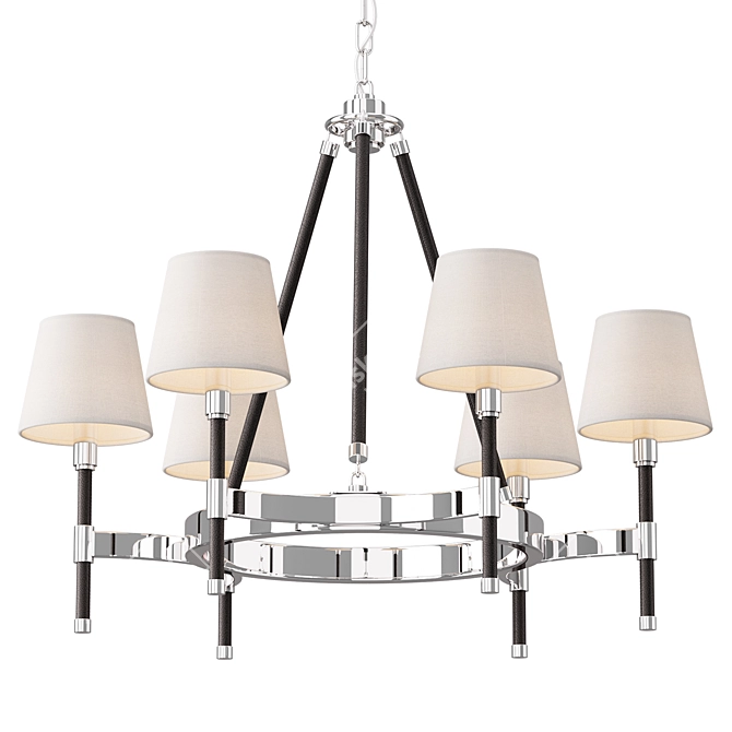 Equestrian Inspired Brass Chandelier 3D model image 3