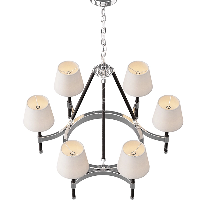 Equestrian Inspired Brass Chandelier 3D model image 4