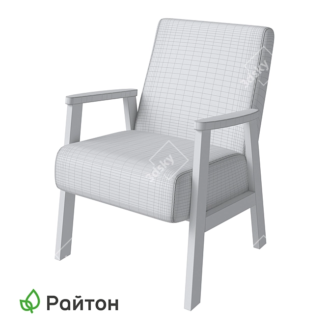 "Birch Armchair Ecominimalism Style 3D model image 2