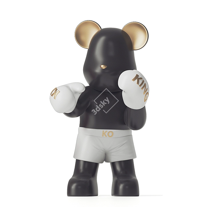 Render-Ready Boxing Bear 3D Model 3D model image 4