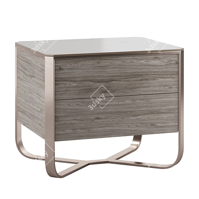 Modern Bedside Table Soft Geometry 3D model image 3