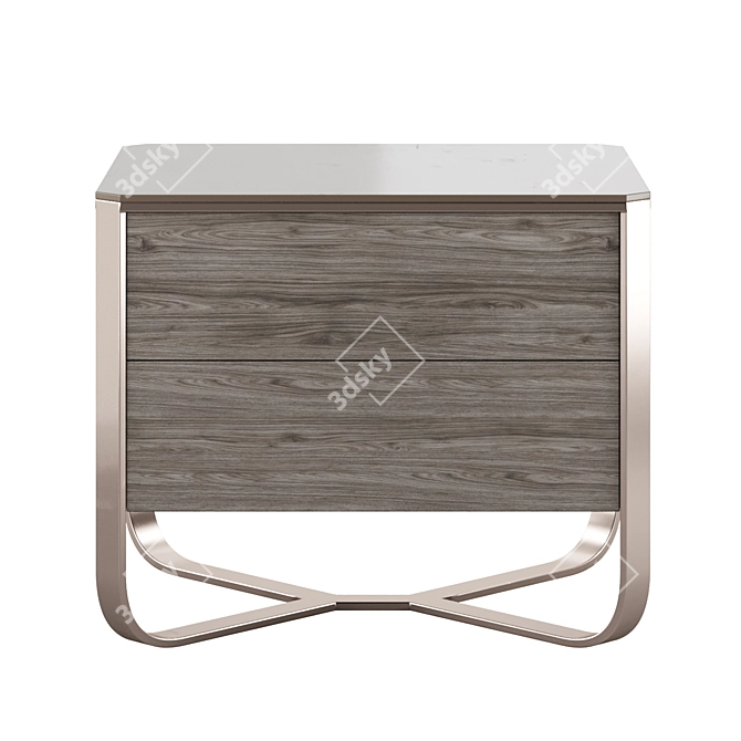 Modern Bedside Table Soft Geometry 3D model image 1