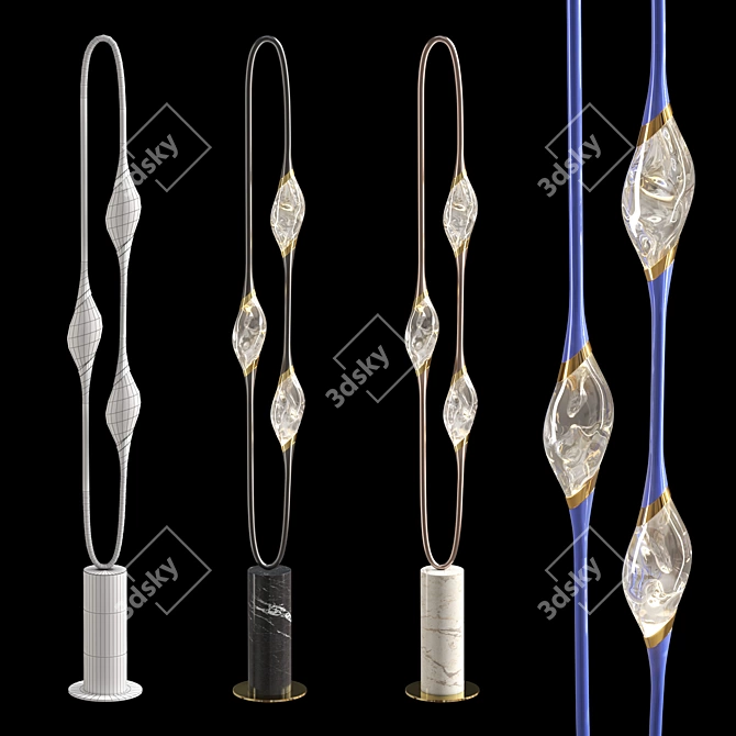 Elegant Calacatta Gold Floor Lamp 3D model image 2