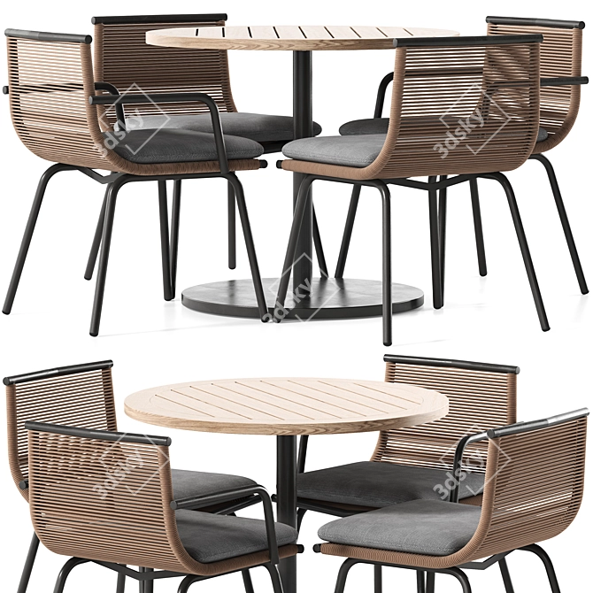 Designer RODA Dining Set 3D model image 1