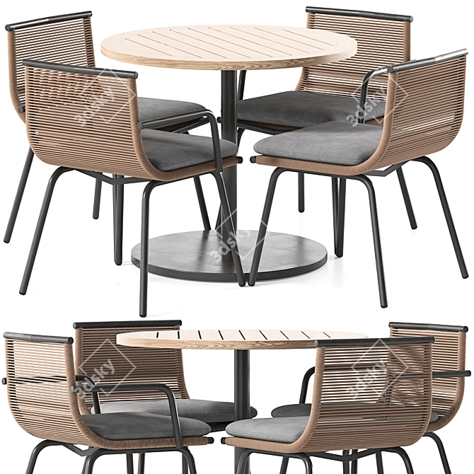 Designer RODA Dining Set 3D model image 13