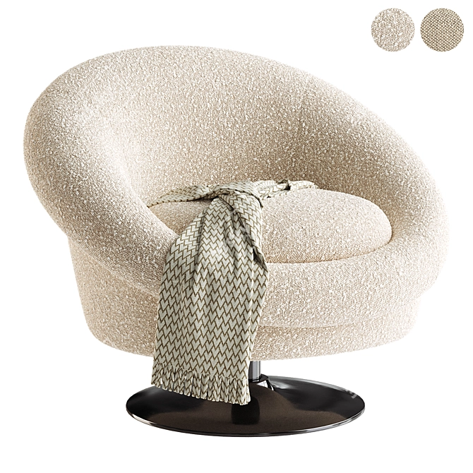 Elegant Swivel Chair Nemo 3D model image 2