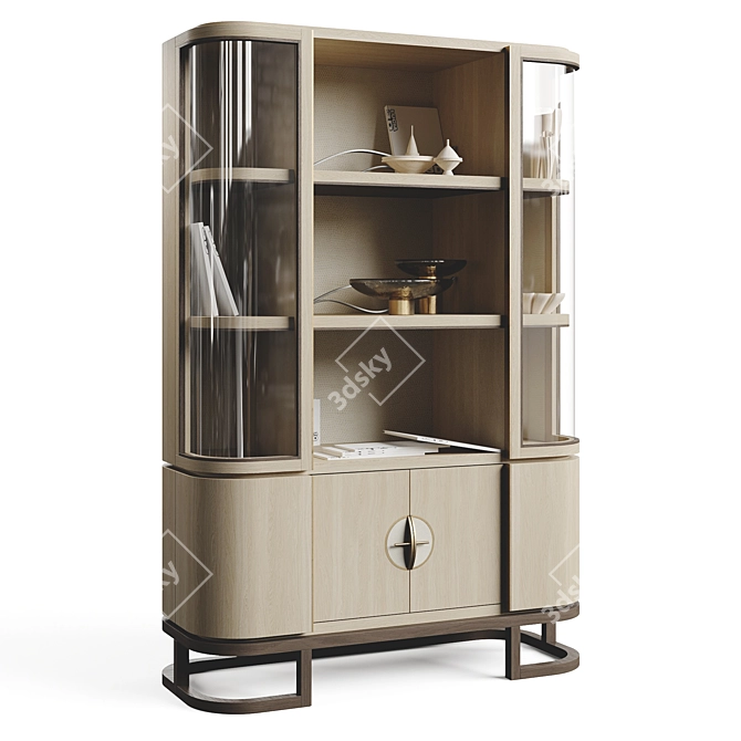 Sleek Wyoming Bookcase 3D model image 4