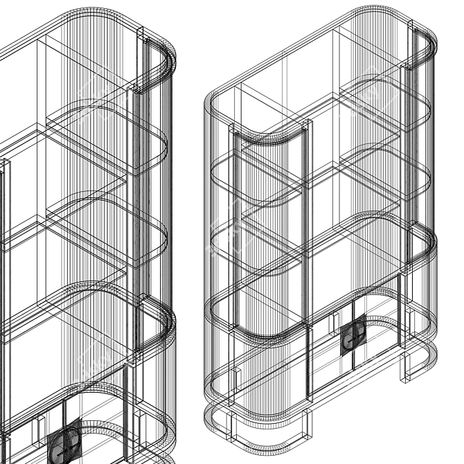 Sleek Wyoming Bookcase 3D model image 7