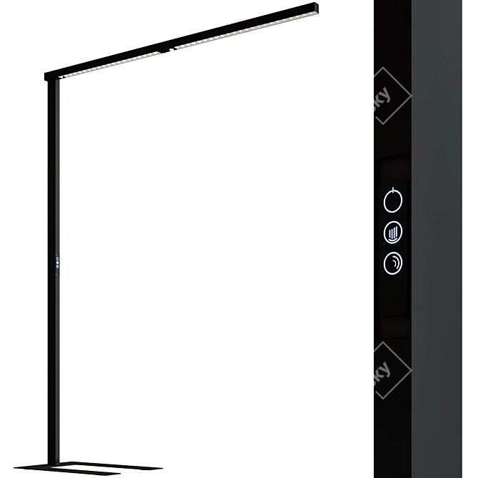 Modern LED Aluminum Floor Lamp 3D model image 1