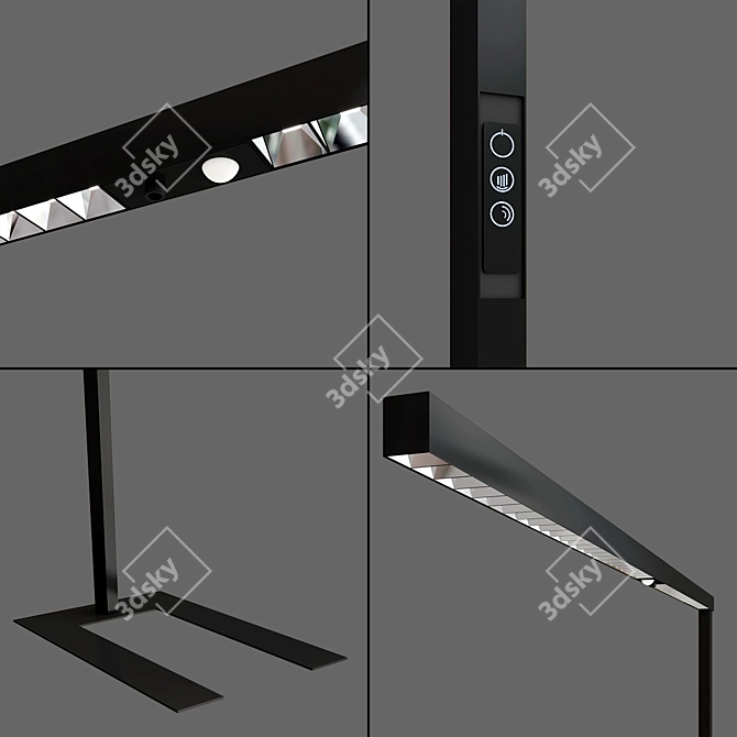 Modern LED Aluminum Floor Lamp 3D model image 3