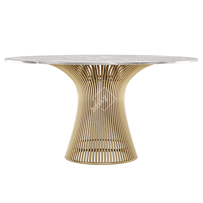 Sleek Dining Set with Platner Table 3D model image 3