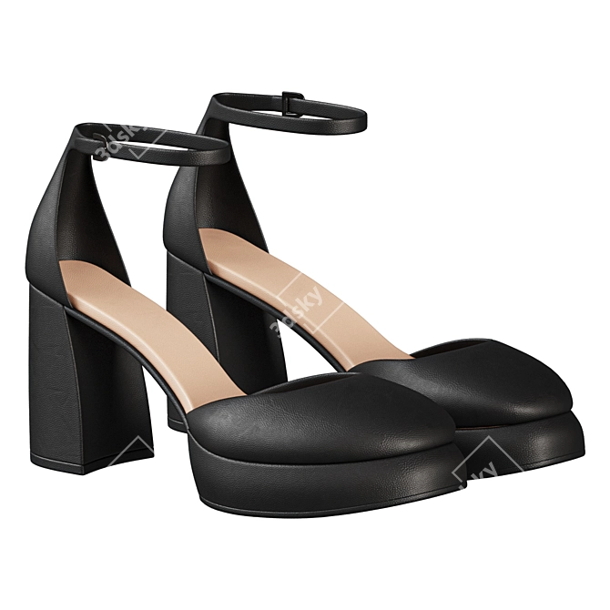 Title: Elegant Black EKONIKA Women's Shoes 3D model image 1