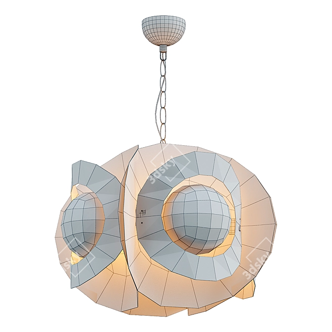 Sputnik White Glass Chandelier 3D model image 2