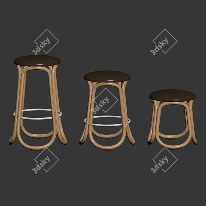 Modern Gres Barstool Set Collection 3D model image 2