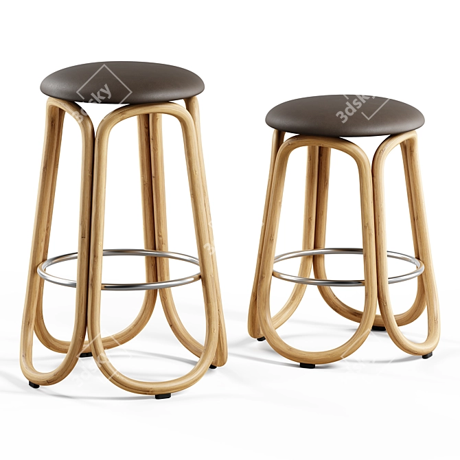 Modern Gres Barstool Set Collection 3D model image 4